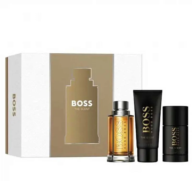 The Scent Giftset - 100 ml eau de toilette spray + 100 ml showergel + 75 ml deostick - cadeauset voor heren fra Hugo Boss – produktbillede