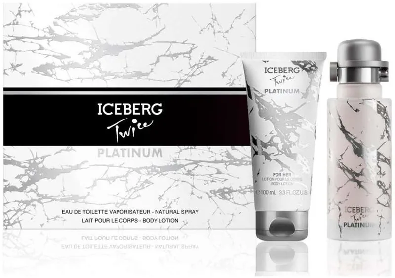 Twice Platinum Gift Set Edt 125 Ml And Body Lotion 100 Ml fra Iceberg – produktbillede