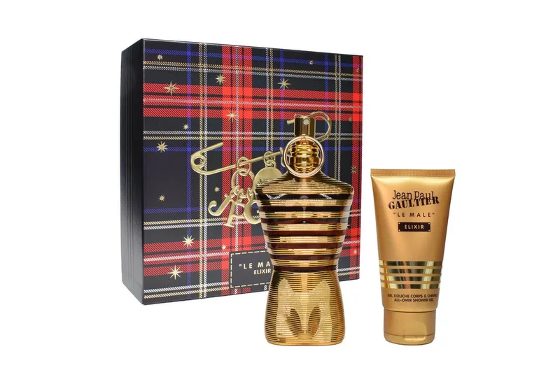 Duft-Set Le Male Elixir Parfum 125 ml + 75 ml Duschgel Herren Geschenk Duftset von Jean Paul Gaultier – Produktfoto 1 von 3