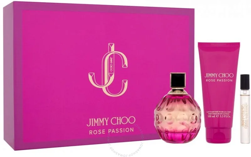 Rose Passion Gift Set - Eau De Parfum 100 ml + Body Lotion 100 ml + Minispray 7.5 ml von Jimmy Choo – Produktfoto