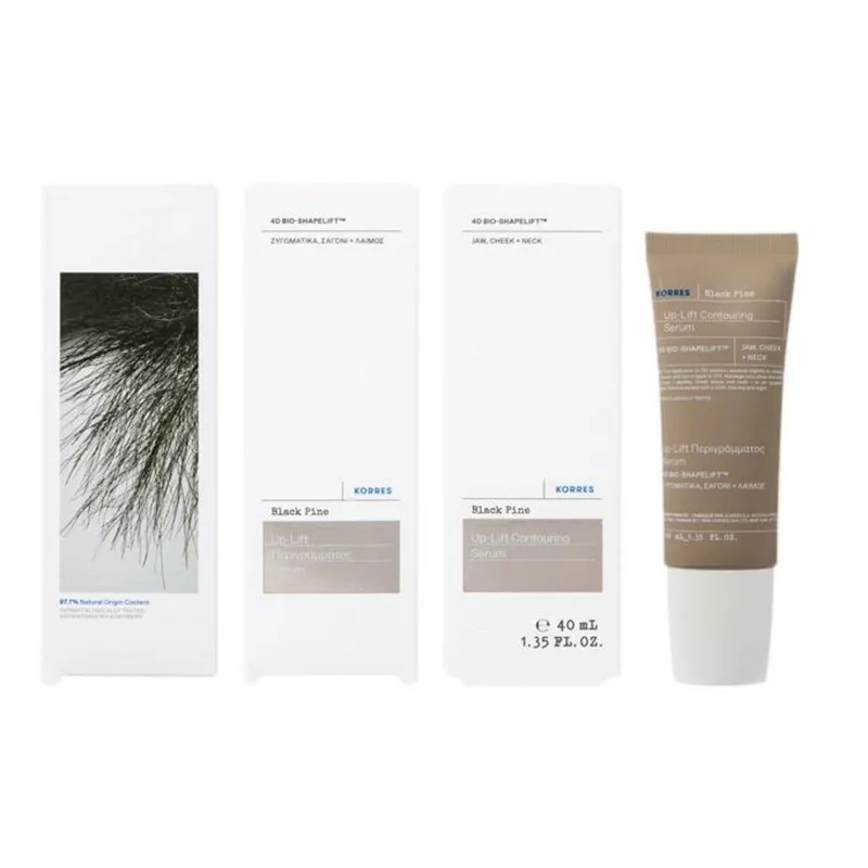 BLACK PINE 4D Verstevigend en modellerend serum voor kaak, kin en nek fra Korres – produktbillede 2 af 2