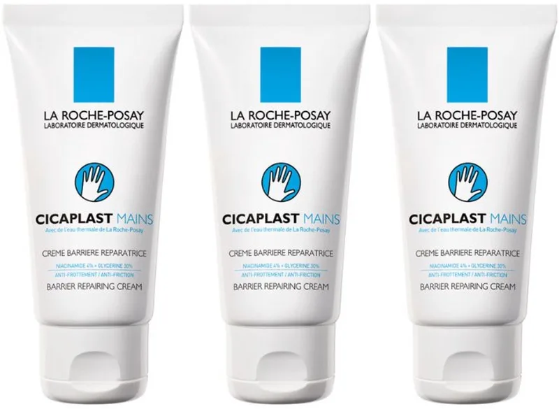 Cicaplast handcrème - voor droge, geïrriteerde handen met kloven - 3x50ml von La Roche-Posay – Produktfoto