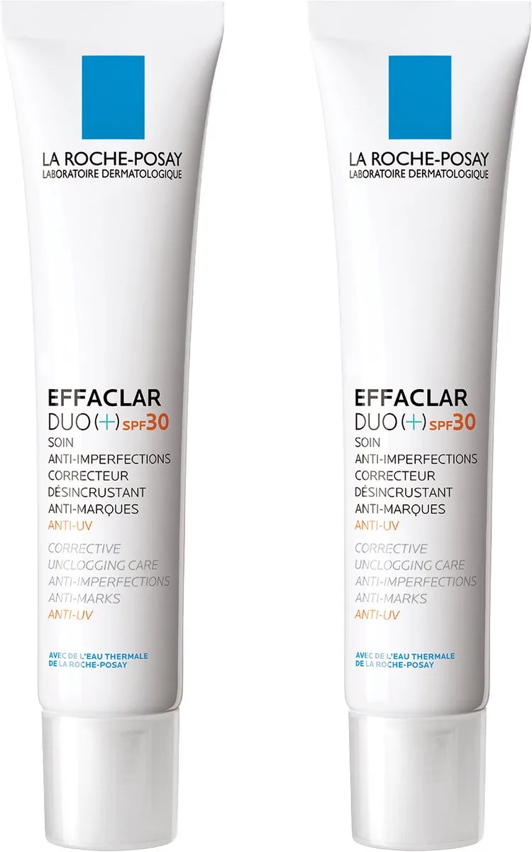 Effaclar Duo+ SPF30 Dagcrème - voor Vette, Onzuivere Huid met Neiging tot Acne - Voordeel bundel 2x 40ml von La Roche-Posay – Produktfoto