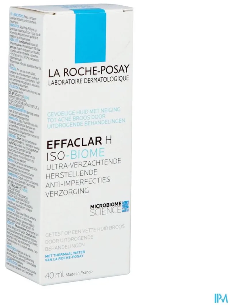 Effaclar H Iso-biome Hydraterende Crème - voor Vochtarme, Onzuivere huid met Neiging tot Acne - Geschikt in Combinatie met Uitdrogende Behandelingen fra La Roche-Posay i 40 ml – produktbillede 1 af 3