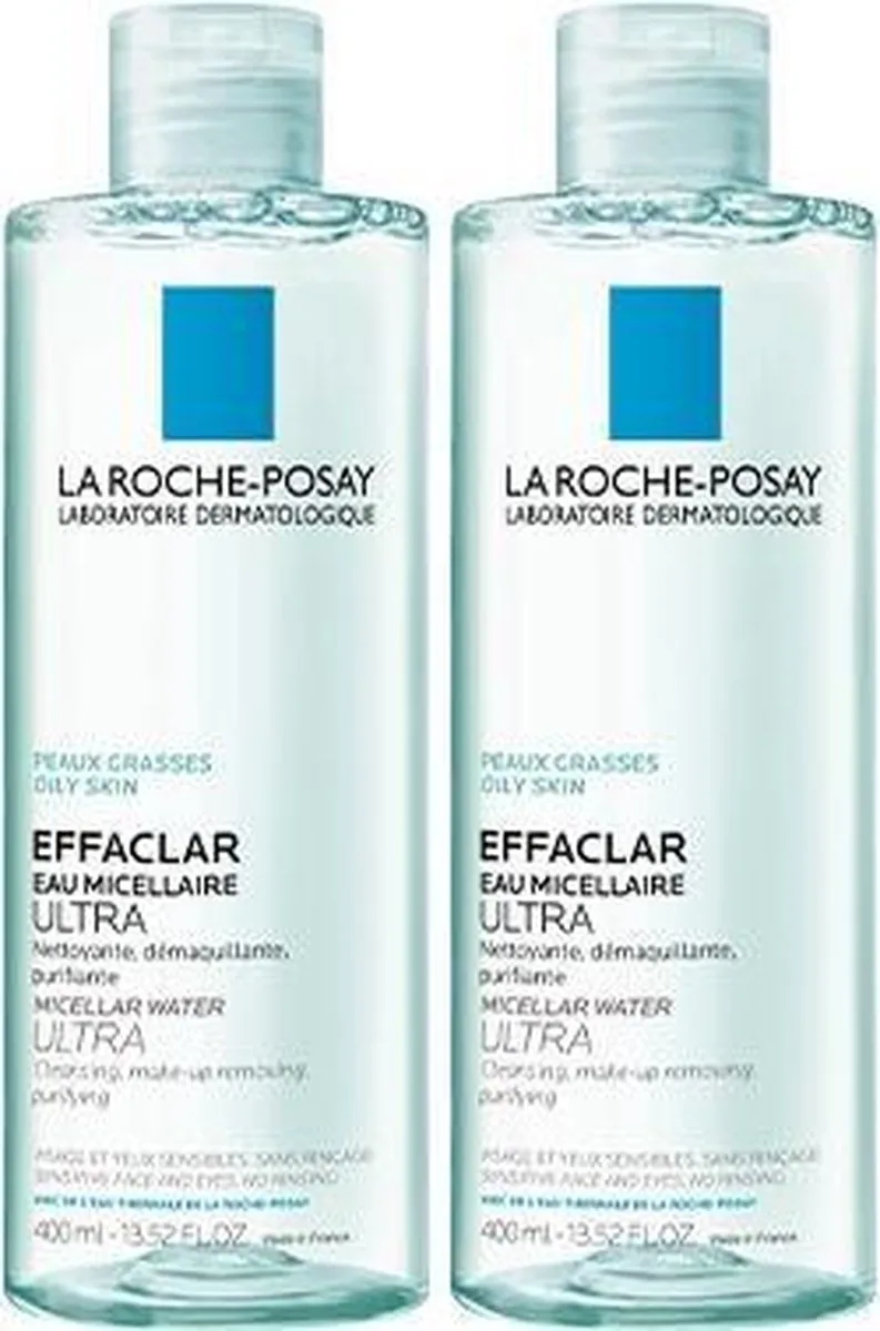 Effaclar Micellair Water - Gezichtsreinigingsmiddel - voor een vette huid en Acne - 2x400ml von La Roche-Posay – Produktfoto