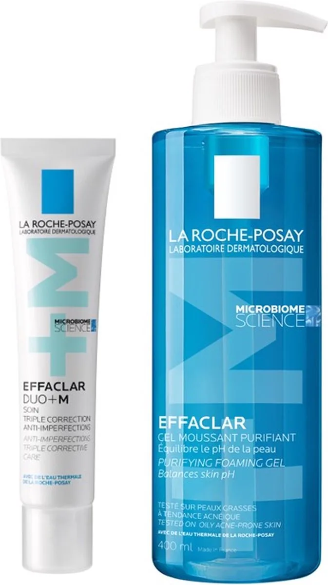 Effaclar Routine bundel - Zuiverende Reinigingsgel 400ml + Duo+ Dagcreme 40ml - voor een vette Huid met Neiging tot Acne fra La Roche-Posay – produktbillede