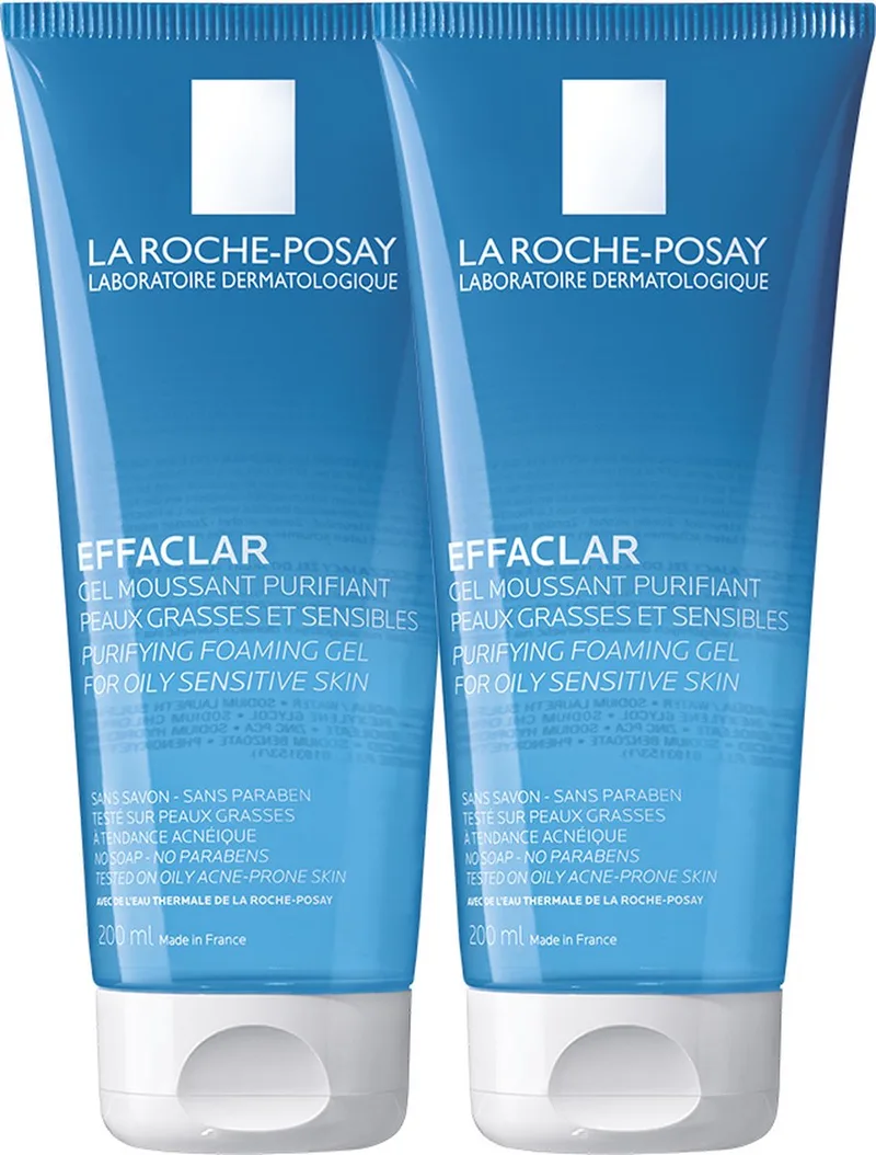 Effaclar Schuimende Reinigingsgel - Gezichtsreinigingsmiddel - voor een vette Huid met Neiging tot Acne - 2x200ml de La Roche-Posay – photo du produit