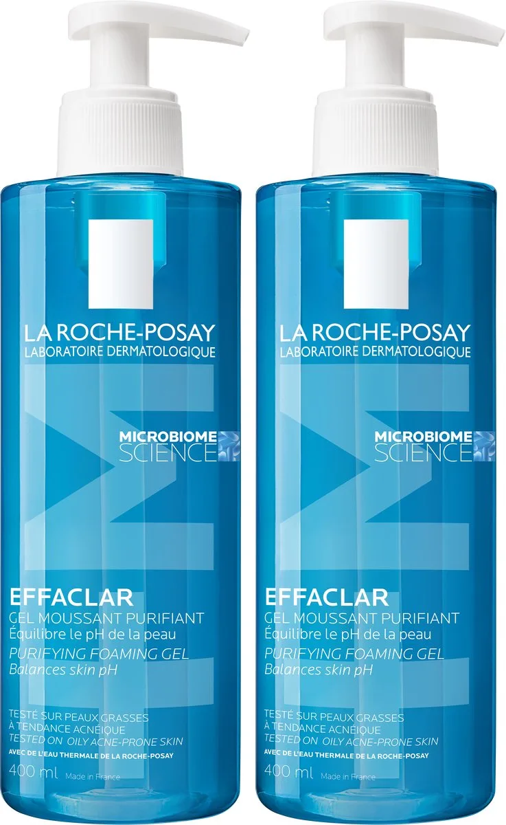 Effaclar Zuiverende Reinigingsgel +M - voor een Vette, Onzuivere Huid met Neiging tot Acne - Voordeel bundel 2x 400ml fra La Roche-Posay i 200 ml – produktbillede