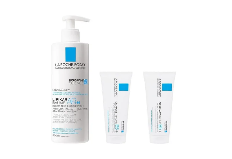 Gesichtspflege-Set 2x Cicaplast Baume B5 Creme + 1x Lipikar AP+M, 3-tlg., Bundle by La Roche-Posay – product photo