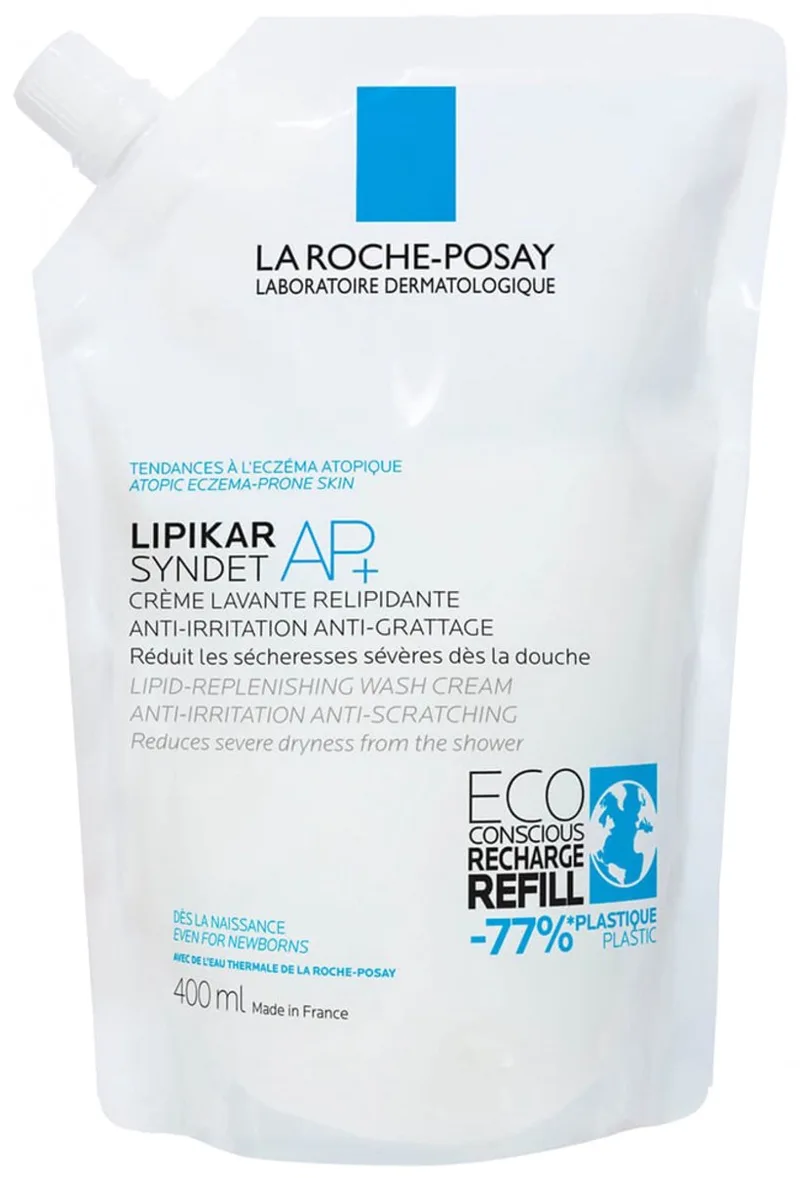 Lipikar Syndet AP+ reiniging - navulverpakking - Douchemiddel - voor een gevoelige en droge huid von La Roche-Posay in 400 ml – Produktfoto