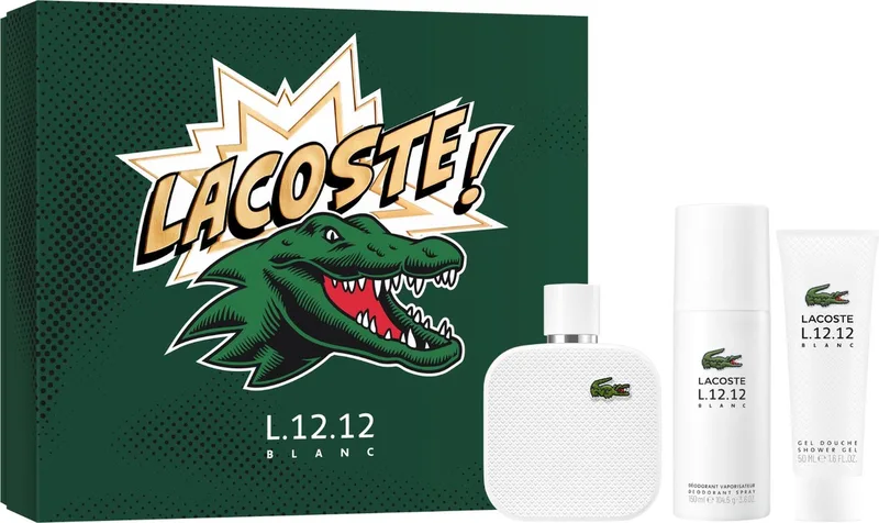 Blanc Giftset - 100ml Eau De Toilette Spray + 150ml Deodorant Spray + 50ml Showergel de Lacoste – photo du produit