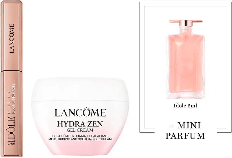 Iconic Duo Mascara | Moisturizer + Cadeau - Lash Idôle Flutter Extension Mini Mascara Zwart & Lancôme Hydra Zen Dagcrème + Idôle 5ml Cadeau de Lancôme en 01 Black – photo du produit
