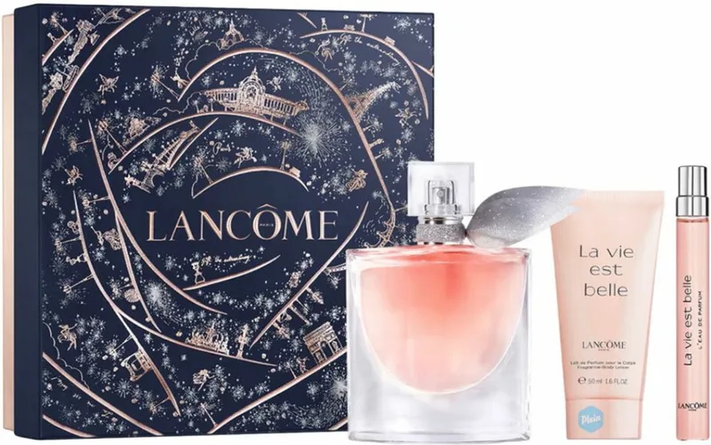 La Vie est Belle Geschenkset - Parfum voor Dames - Eau de Parfum 50ml + Eau de Parfum Travel Size 10ml + Bodylotion 50ml - Cadeaupakket voor Vrouwen von Lancôme – Produktfoto