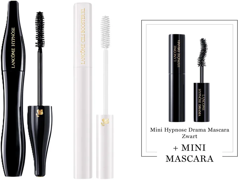 Lancôme 2-Step Wimper Routine Lash Primer | Mascara + Cadeau - Hypnôse Mascara Zwart & Cils Booster XL Wimper Serum & Mascara Primer + Mini Hypnose Drama Mascara Travel Size Zwart fra Lancôme i 01 Black – produktbillede