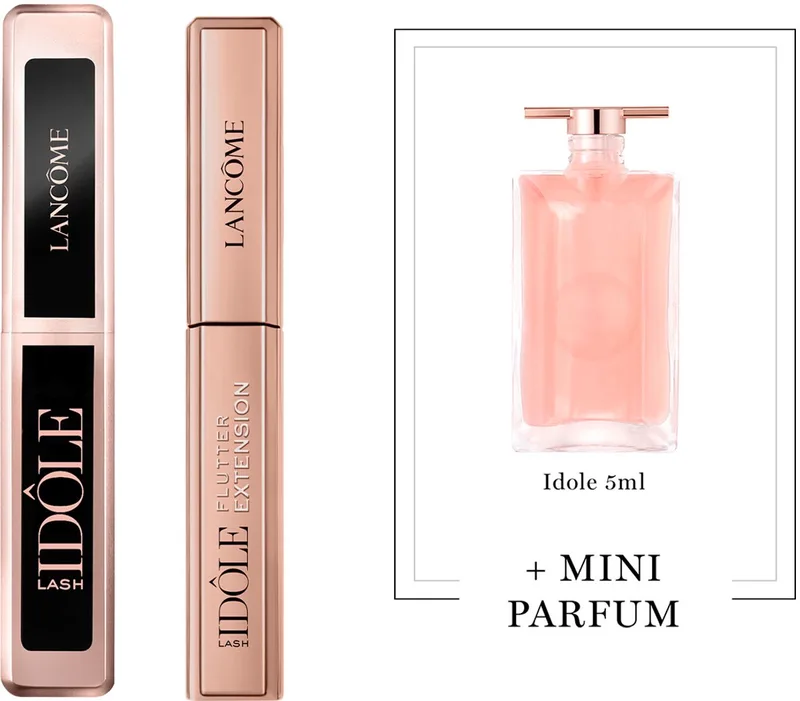 Travel Size Mascara Duo + Cadeau - Mini Lash Idôle Mascara Zwart & Mini Lash Idôle Flutter Extension Mascara Zwart + Idôle 5ml Cadeau de Lancôme en 001 Black Midi – photo du produit