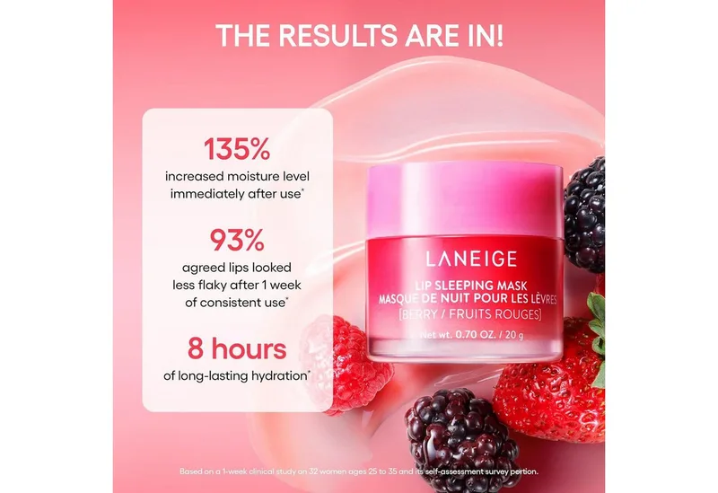 Masque de Nuit pour les Lèvres Ex Baie 20 g de Laneige en Rose – photo du produit 2 sur 5
