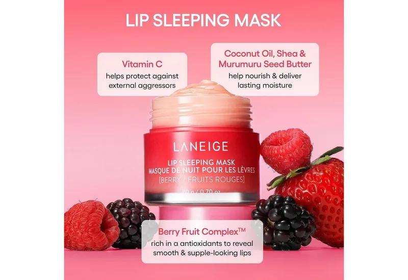 Masque de Nuit pour les Lèvres Ex Baie 20 g de Laneige en Rose – photo du produit 3 sur 5