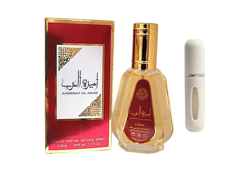 Duft-Set Ard Al Zaafaran Ameerat Al Arab EDP 50ml + Parfümzerstäuber (leer) von Lattafa – Produktfoto 1 von 2