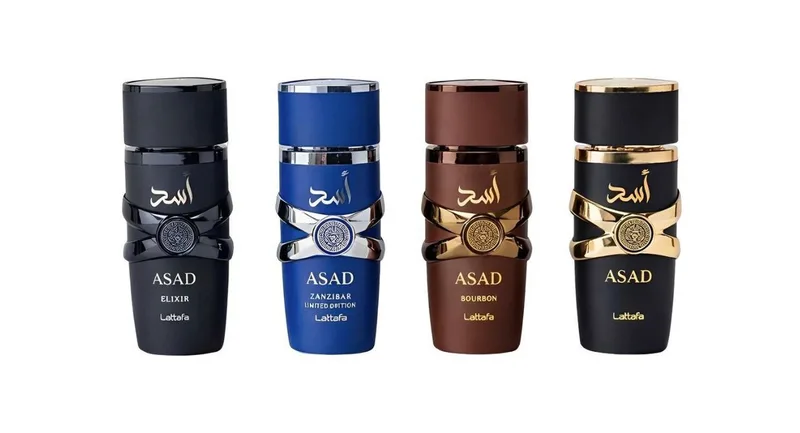 Duft-Set Asad EDP Set, 4-tlg., Asad Elixir, Asas Zanzibar, Asas Bourbon, Asad fra Lattafa – produktbillede