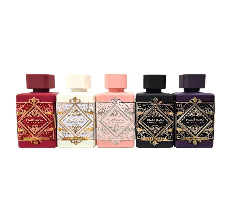 Duft-Set Badee Al Oud,Amethyst, Noble Blush EDP + Parfümzerstäuber (leer), 1-tlg. fra Lattafa – produktbillede 2 af 5