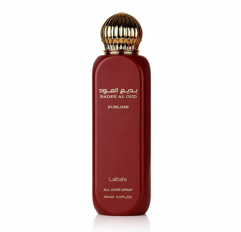 Duft-Set Badee al Oud Sublime All Over Spray 150 ml + Parfümzerstäuber (leer) von Lattafa – Produktfoto 2 von 2