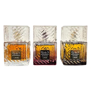 Duft-Set Khamrah Dukhan Khamrah Qahwa EDP 100 ml + Parfümzerstäuber (leer) Set fra Lattafa – produktbillede 3 af 5