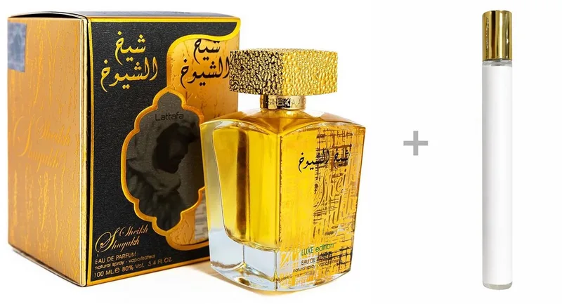 Duft-Set Sheikh Al Shuyukh Luxe Edition Eau de Parfum (EDP) Damen Herren Spray, Orientalisch-würziger Duft mit Rose, Safran und Zimt fra Lattafa – produktbillede 2 af 2