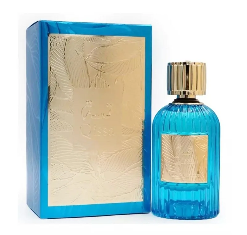 Eau de Parfum Qissa Blue, Glasflakon, Parfüm EDP, Herrenduft van Lattafa – productfoto 1 van 2