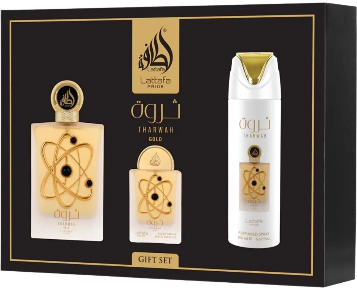Pride Tharwah Gold Eau de Parfum Giftset de Lattafa – photo du produit