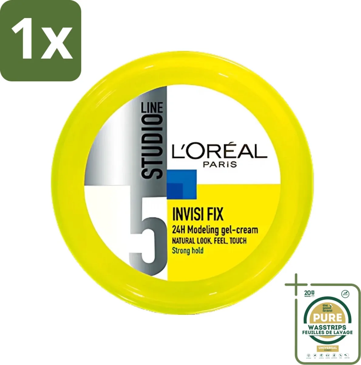 1 x L'Oréal Paris - Gel - Studio Line - Invisi Fix - 24H Clean Modeling Gel Crème - Gel Crème - Haar Fixatie - Natuurlijk Kapsel - Gezond Haar - 24h Clean Modeling van L'Oréal Paris in 150 ml – productfoto