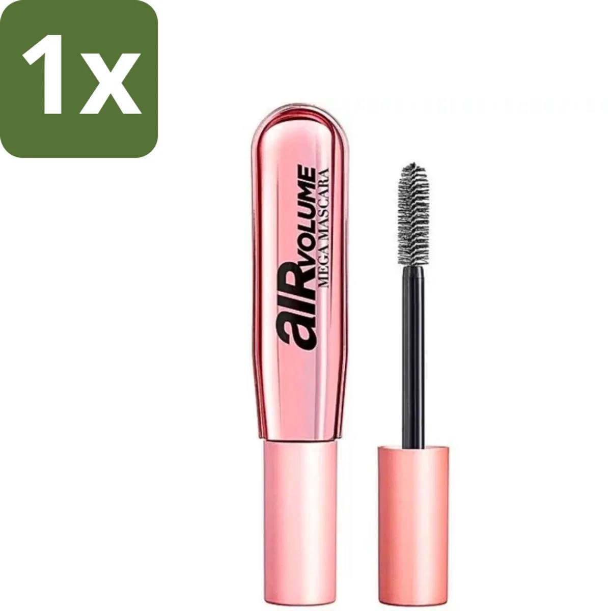 1 x L'Oréal Paris - Mascara - Air Mega Volume - Zwart - 8,7 ml - Mascara Volume - Mega Volume - Mascara Zwart - Mascara Licht - Mascara Comfort van L'Oréal Paris in Zwart – productfoto
