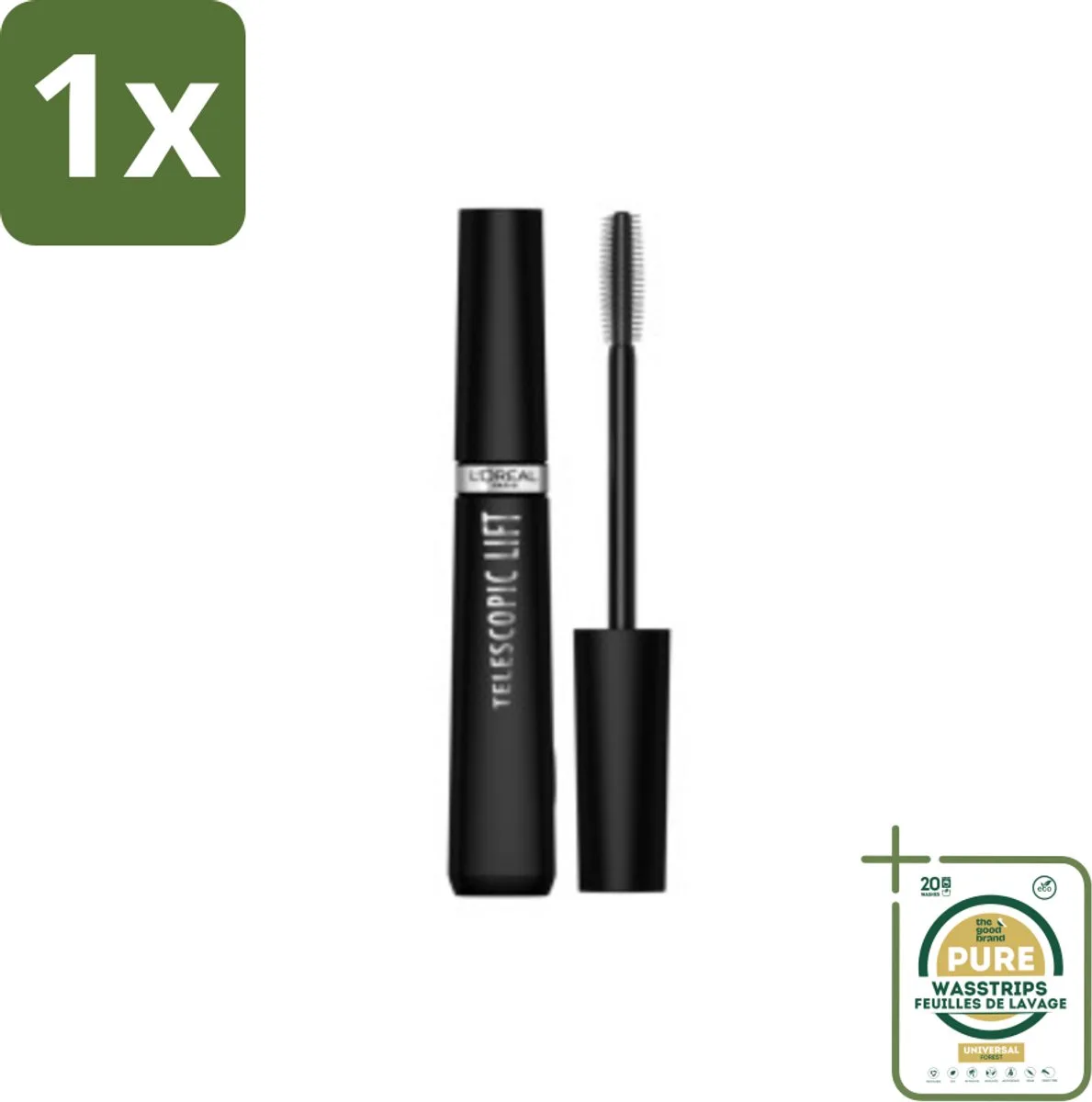 1 x L'Oréal Telescopic Lift Mascara 9,9 ml- Mascara - Wimpers - Lift - Volume - Lang van L'Oréal Paris in Zwart – productfoto