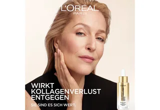 Anti-Falten-Serum AGE PERFECT MIKRO-KOLLAGEN SERUM, für Gesicht und Hals, leichte Fluid-Textur von L'Oréal Paris in Gold – Produktfoto 5 von 5