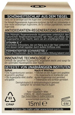 Augenserum AGE PERFECT ZELL-RENAISSANCE MIDNIGHT AUGENCREME, mit optimal angepasster Formel für die Nacht von L'Oréal Paris in Weiß – Produktfoto 3 von 3