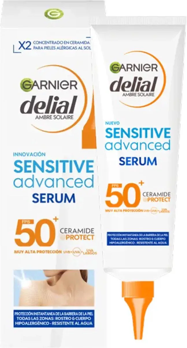 Body Serum Garnier Sensitive Advanced Sun Block SPF 50+ från L'Oréal Paris i 125 ml – produktbild