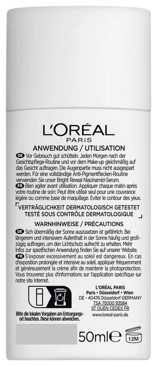 Bright Reveal Quotidien Glow-Fluid Teinté avec FPS 50 - Moyen Gel solaire de L'Oréal Paris en 50 ml – photo du produit 3 sur 5