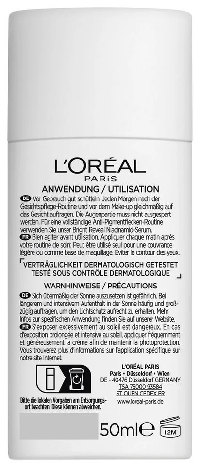 Bright Reveal Quotidien Glow-Fluid Teinté avec FPS 50 - Moyen Gel solaire de L'Oréal Paris en 50 ml – photo du produit 3 sur 5