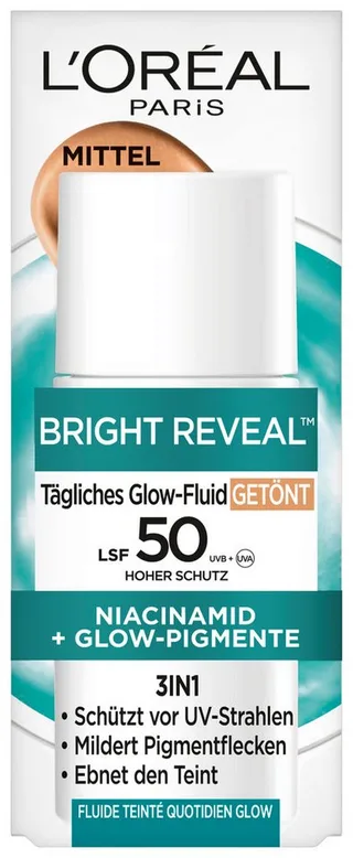 Bright Reveal Quotidien Glow-Fluid Teinté avec FPS 50 - Moyen Gel solaire de L'Oréal Paris en 50 ml – photo du produit 4 sur 5