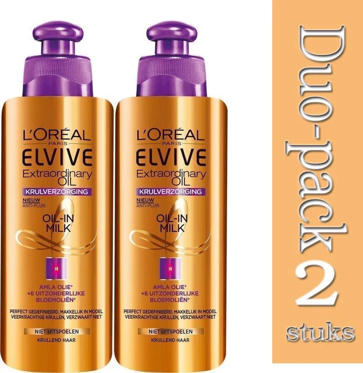 Duo Pack- 2x L'Oréal Paris Elvive Extraordinary Oil Krulverzorging Oil-In-Milk - Leave-in Crème-3600523203864 de L'Oréal Paris en 200 ml – photo du produit