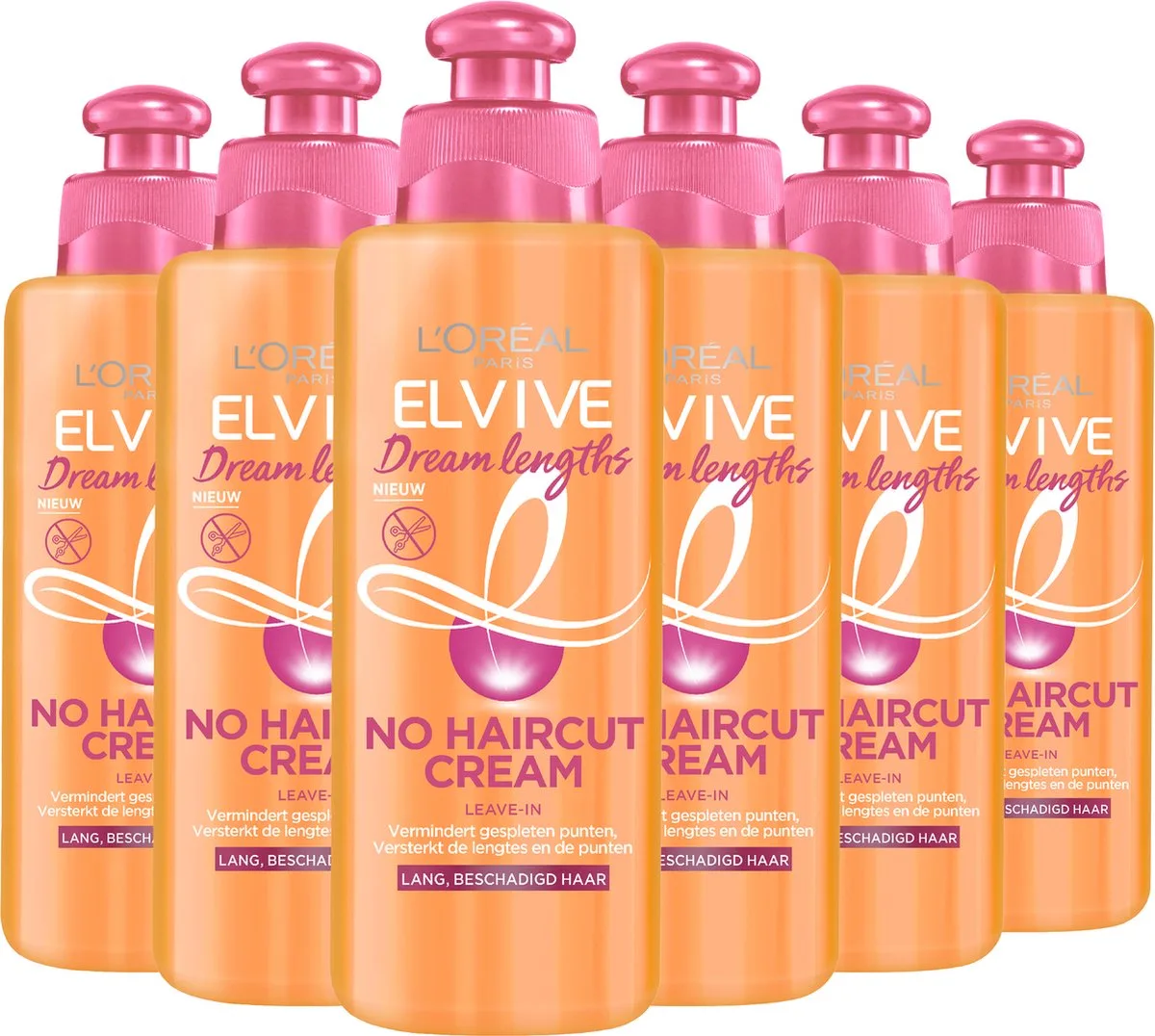 Elvive Dream Lengths No Haircut Cream - Lang, Beschadigd Haar - 6 x 200ml de L'Oréal Paris – photo du produit