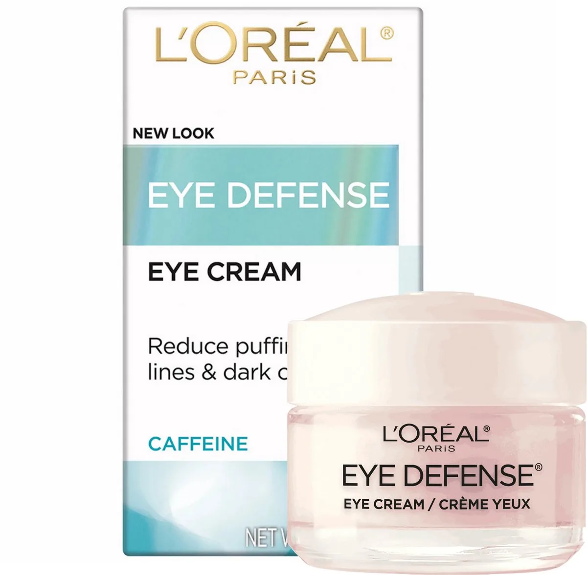 Eye Defense Oogcrème - Cafeïne en Hyaluronzuur - Verzacht fijne lijntjes - Vermindert wallen - Vermindert donkere kringen - 14g de L'Oréal Paris – photo du produit