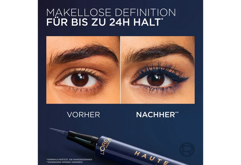 Eyeliner HAUTE PRECISION, hält bis zu 24H, wasserfest fra L'Oréal Paris i Blå – produktbillede 3 af 4