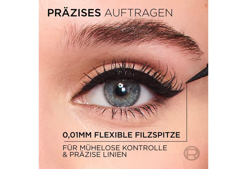 Eyeliner HAUTE PRECISION, hält bis zu 24H, wasserfest fra L'Oréal Paris i Sort – produktbillede 4 af 4