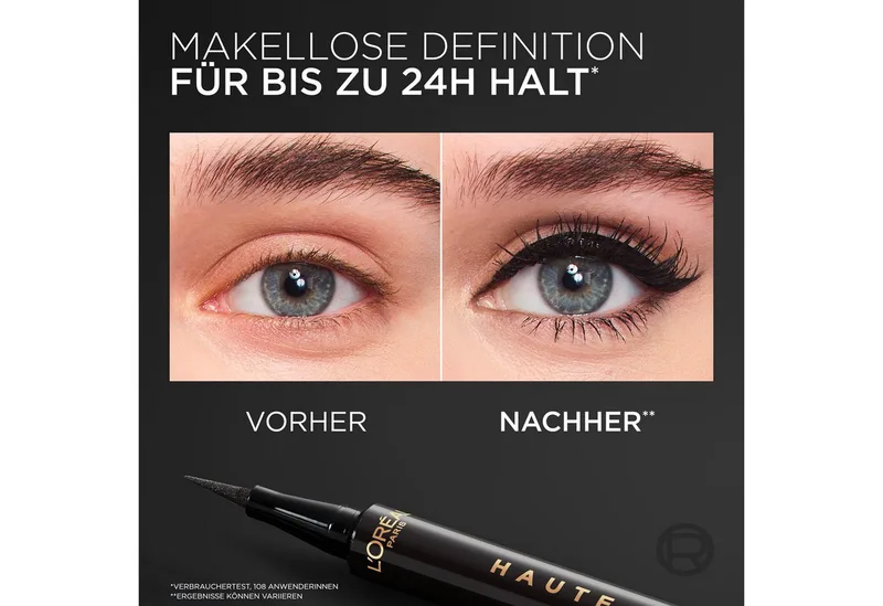 Eyeliner HAUTE PRECISION, hält bis zu 24H, wasserfest fra L'Oréal Paris i Sort – produktbillede 3 af 4