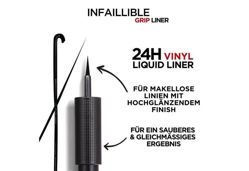 Eyeliner INFAILLIBLE 24H MATTE LIQUID LINER, sorgt für makellose Linien mit hochglänzendem Finish von L'Oréal Paris in Schwarz – Produktfoto 3 von 5