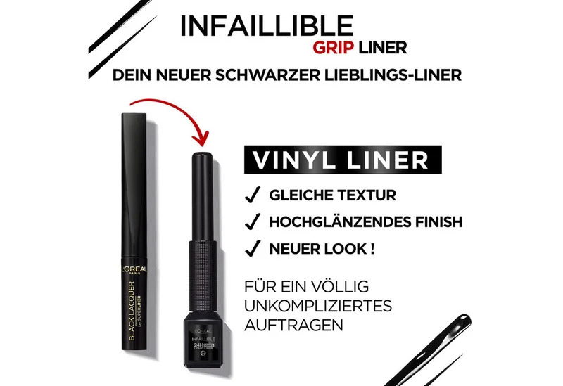 Eyeliner INFAILLIBLE 24H MATTE LIQUID LINER, sorgt für makellose Linien mit hochglänzendem Finish von L'Oréal Paris in Schwarz – Produktfoto 4 von 5