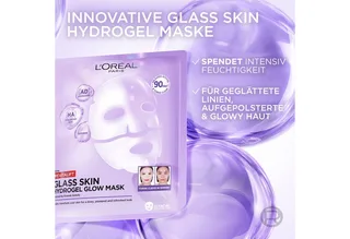 Gesichtsmaske REVITALIFT GLASS SKIN HYDROGEL GLOW MASK Set, 4-tlg., für aufgepolsterte & glowy Haut von L'Oréal Paris in Lila – Produktfoto 3 von 3