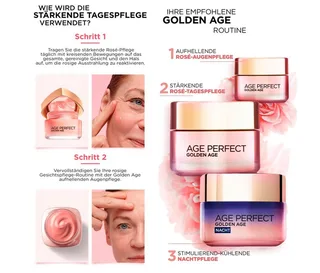 Gesichtspflege-Set Age Perfect Golden Age Tag und Nacht Set, 2-tlg., mit Neo-Calcium von L'Oréal Paris in Rosa – Produktfoto 3 von 5