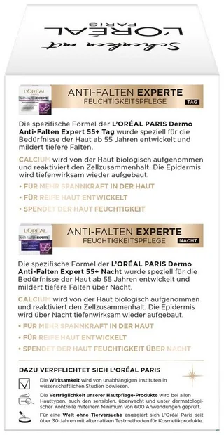 Gesichtspflege-Set Anti-Falten Experte Duo, für reife Haut, mit Calcium, pflegend de L'Oréal Paris en Blanc – photo du produit 2 sur 4