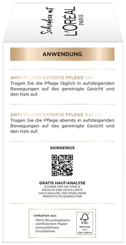 Gesichtspflege-Set Anti-Falten Experte Duo, für reife Haut, mit Calcium, pflegend de L'Oréal Paris en Blanc – photo du produit 3 sur 4